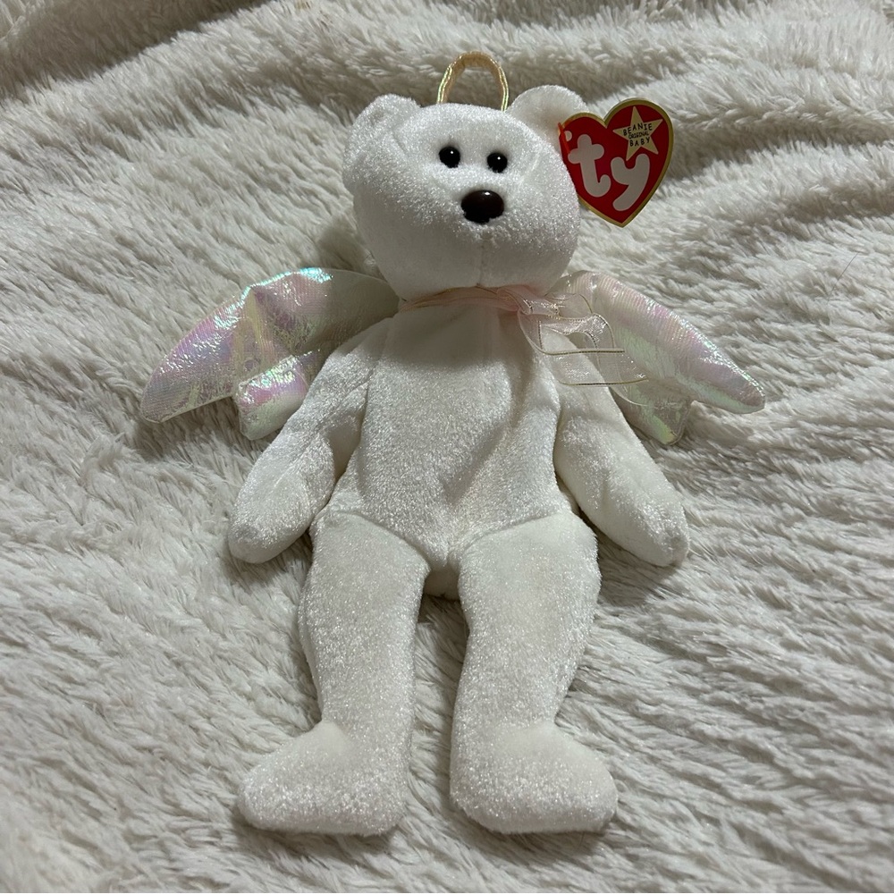 Ty Beanie Babies ‘Halo’ teddy bear Rare MWMT